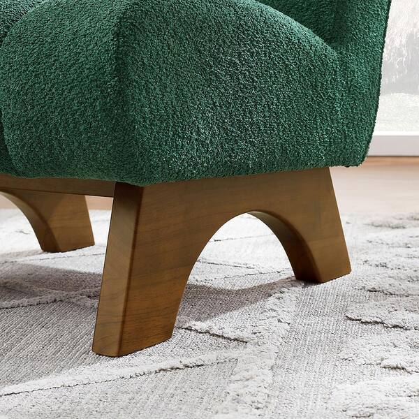 Art Leon COZY Dark Green Fabric Accent Slipper Chair with Art Leon COZY Dark Green Fabric Accent Slipper Chair with