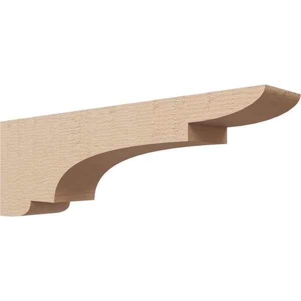 Ekena Millwork 4 in. x 8 in. x 24 in. Thin New Brighton Rough Cedar Woodgrain TimberThane Corbel, Primed Tan