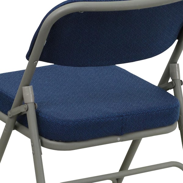Premium Triple-Braced Fabric Padded Metal Folding Chair - 2'' Cushion