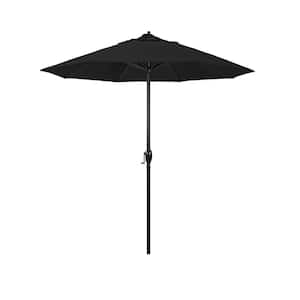 7.5 ft. Black Aluminum Market Patio Umbrella Auto Tilt in Black Sunbrella