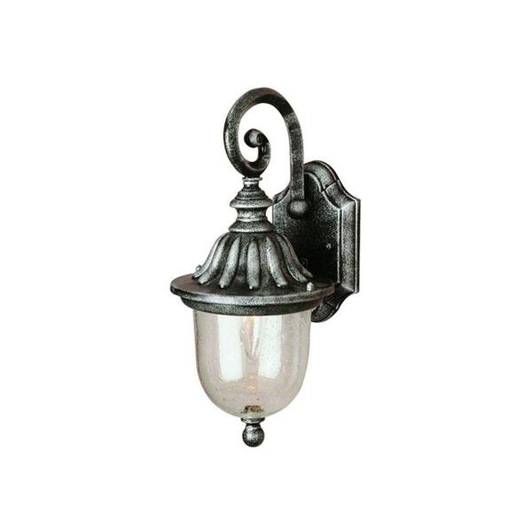 Bel Air Lighting Cabernet Collection 1-Light Outdoor Verde Green Coach Lantern with Clear Seeded Shade