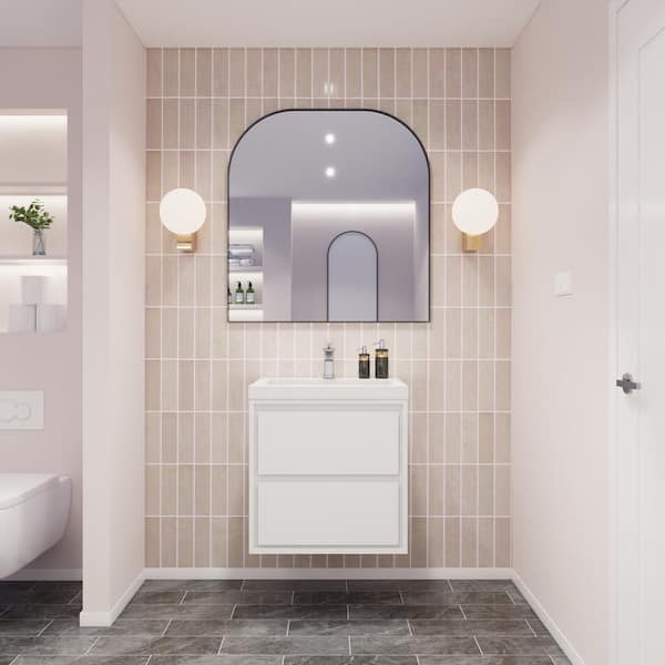 Moreno Bath Sage 24 in. W Vanity in High Gloss White with Reinforced Acrylic Vanity Top in White with White Basin