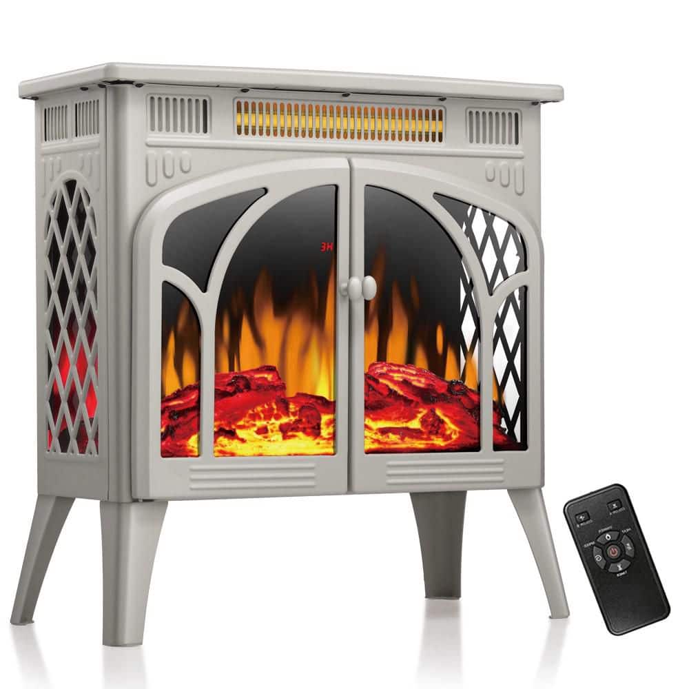 23.48 in. Freestanding Electric Fireplace Stove Heater in Beige price history on PriceWatchPro