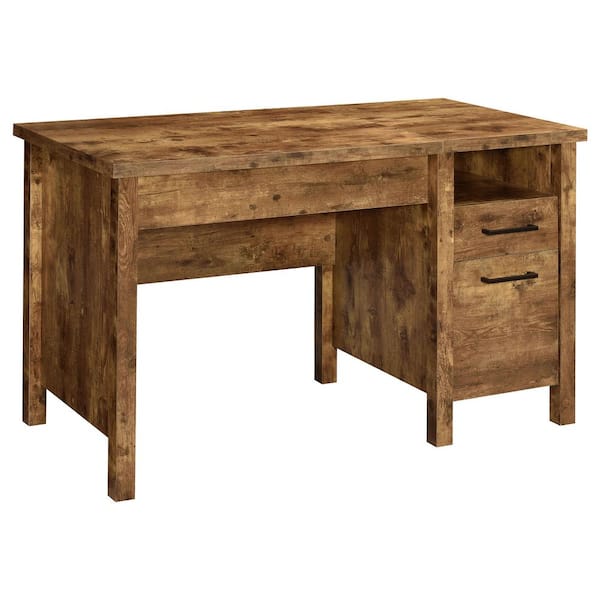 Coaster Delwin 47.25 in. W Antique Nutmeg Lift Top Office Desk with File Cabinet