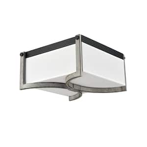 14.17 in. 0-Light Black Flush Mount with No Glass Shade and No Light Bulb Type Included (1-Pack)