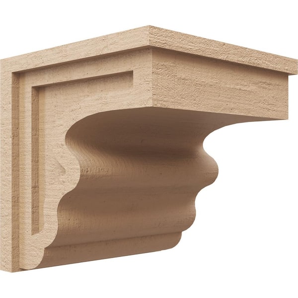 Ekena Millwork 12 in. x 12 in. x 12 in. Wide Highland Rough Cedar Woodgrain TimberThane Corbel, Primed Tan