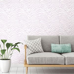 28.29 sq. ft. Zebra Purple Peel and Stick Wallpaper