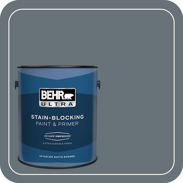 BEHR ULTRA 1 gal. #ECC-22-3 Rain Shadow Extra Durable Satin Enamel Interior Paint & Primer
