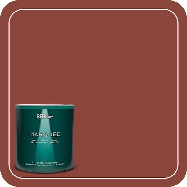 BEHR MARQUEE 1 qt. #ECC-46-3 Red Hawk Semi-Gloss Enamel Interior Paint & Primer