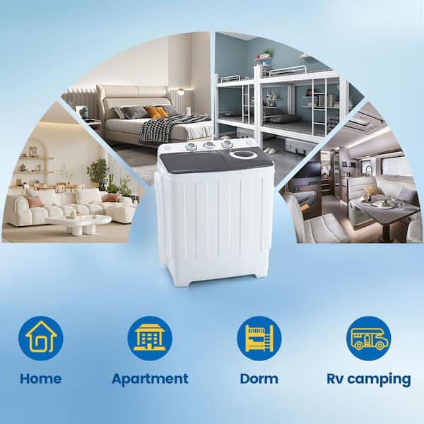 美品✨WASHBOY Elexnux 3 cu. ft. Compact Top Load Twin Tub Washer with