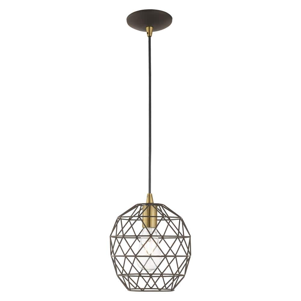 Bronze Geometric Globe Mini Pendant Light with LED