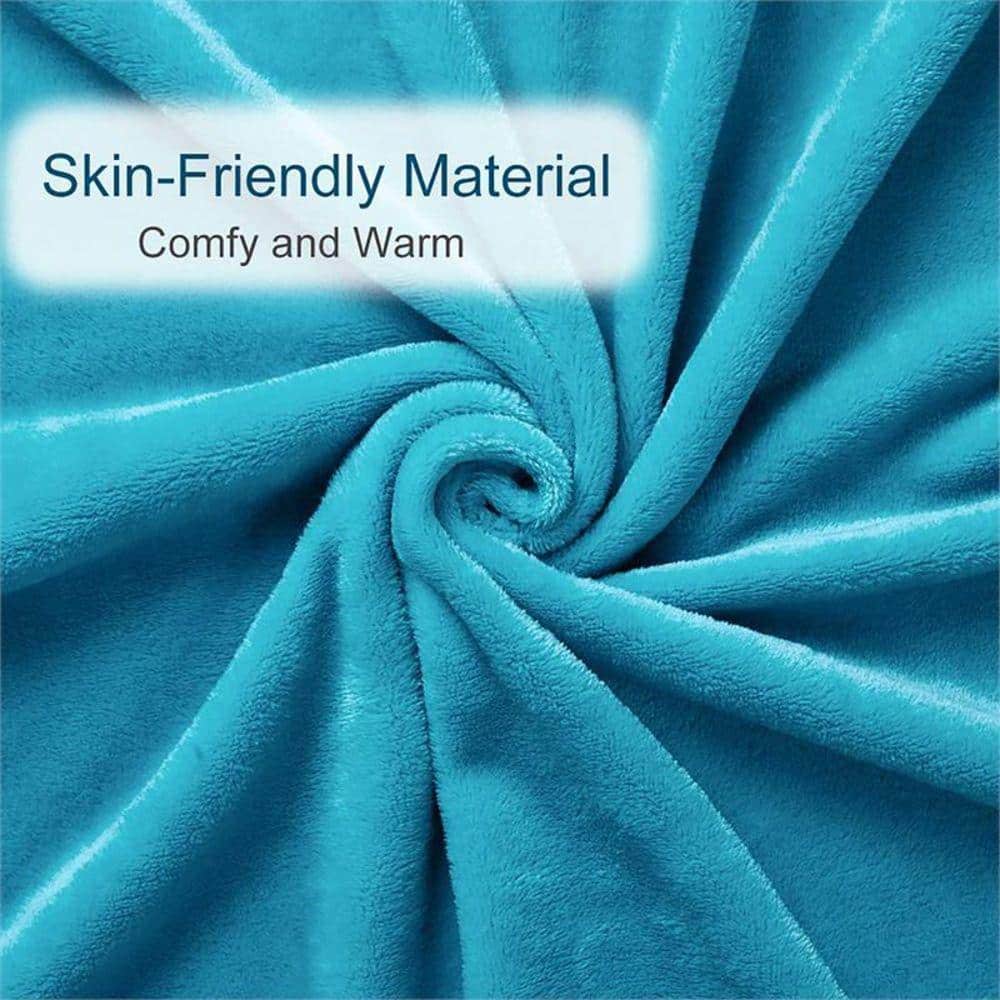 Blue Fleece Machine Washable Throw Blanket 50" x 60"