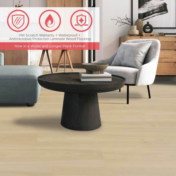 Outlast+ XL New Market Hickory 12 mm T x 8.35 in. W x 54.33 in. L Waterproof Laminate Wood Flooring (22.04 sq.ft./case)