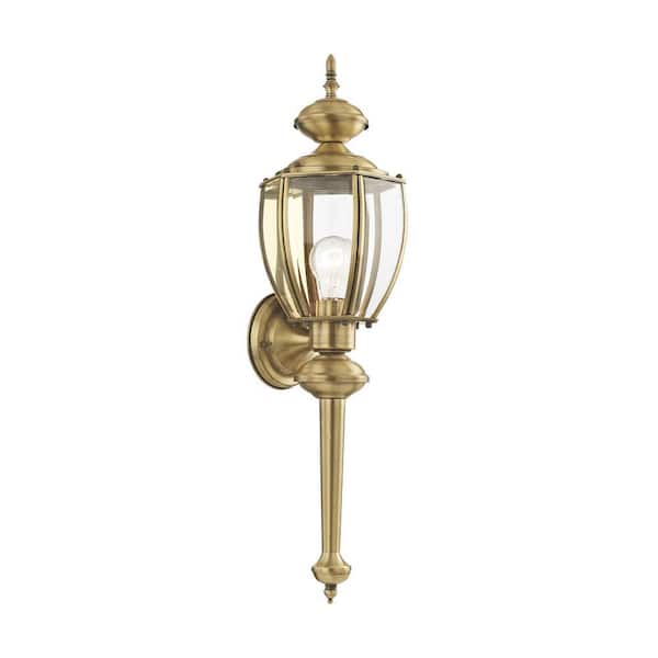 AVIANCE LIGHTING Bannington 1 Light Antique Brass Outdoor Wall Sconce