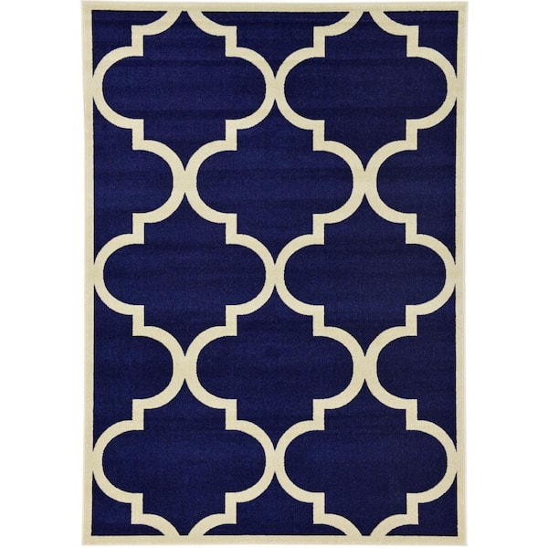 Unique Loom Trellis Austin Navy Blue 7' 0 x 10' 0 Area Rug