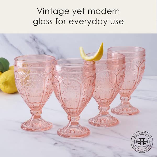 Fitz and Floyd Maddi 10-Ounce Wine Goblet , Set of 4, Blush