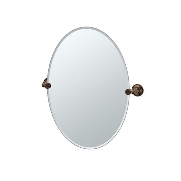 Gatco Tiara 24 in. x 27 in. Oval Mirror in Bronze