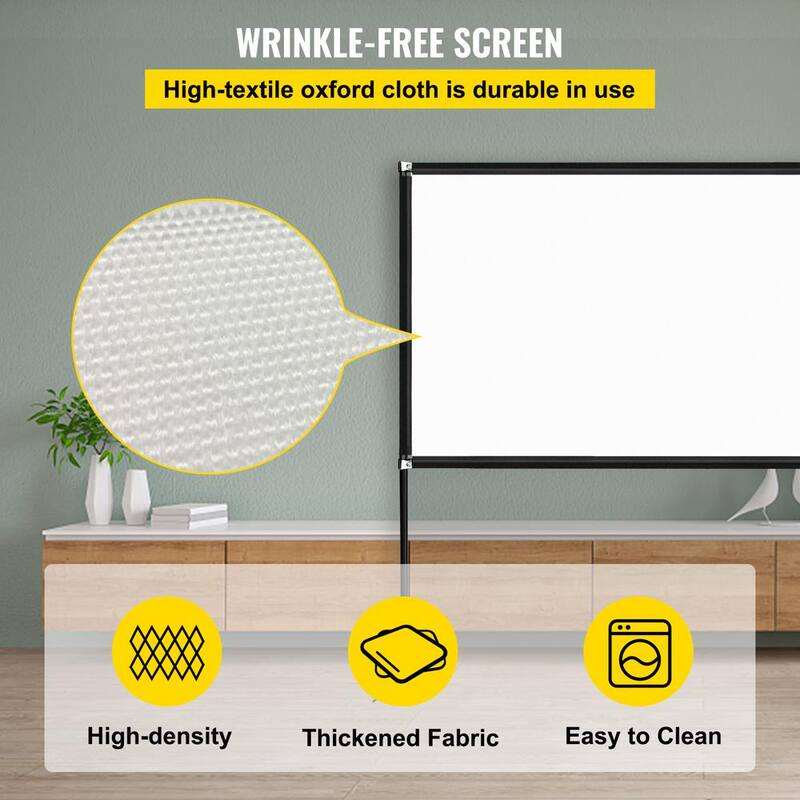 Projector Screen with Stand 150 in. Portable Movie Screen 16:9 4K HD Wide Angle Outdoor Projector Screen Stand