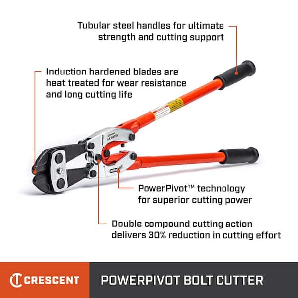 H.K. Porter 30 in. PowerPivot Center Cut Double Compound Action Bolt Cutter with 1/2 in. Max Cut Capacity