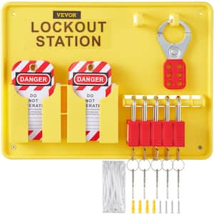Lockout Tagout Station 26 Pcs Electrical  Safety Lock Set Includes Padlocks, Lockout Station, Hasp, Tags and Zip Ties