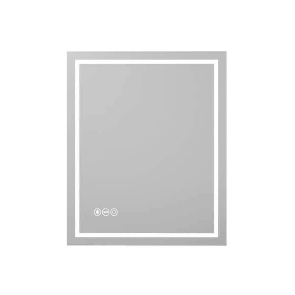 36 in. W x 30 in. H Rectangular Frameless Anti-Fog Wall-Mounted LED Light Bathroom Vanity Mirror in Silver