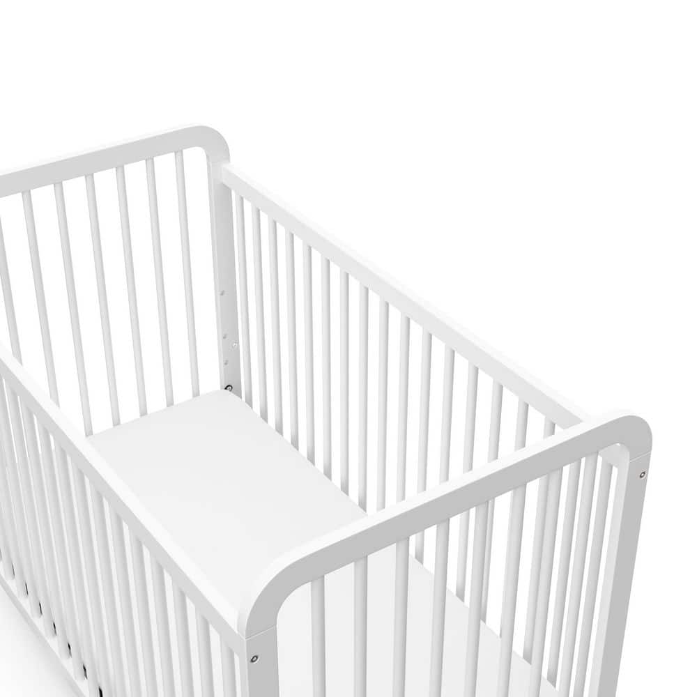 White Pine Wood 3-in-1 Convertible Crib with Adjustable Height