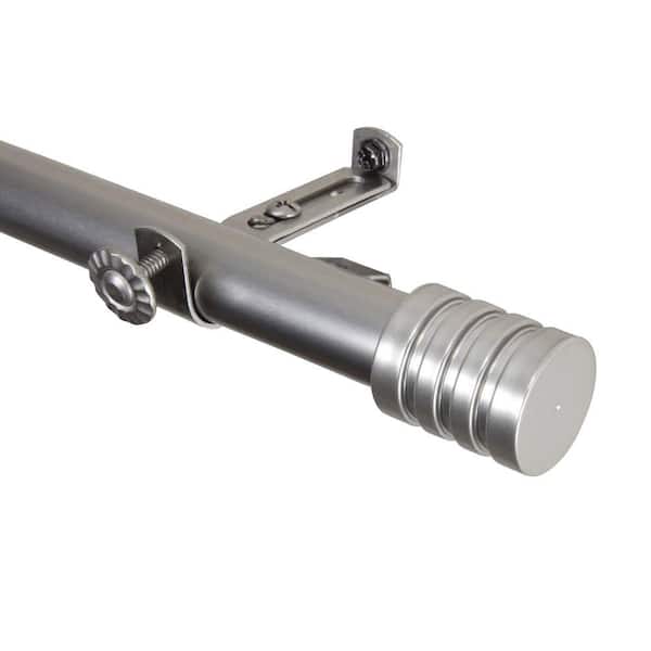 Rod Desyne 48 in. - 84 in. Satin Nickel Telescoping Single Curtain Rod Kit with Lee Finial