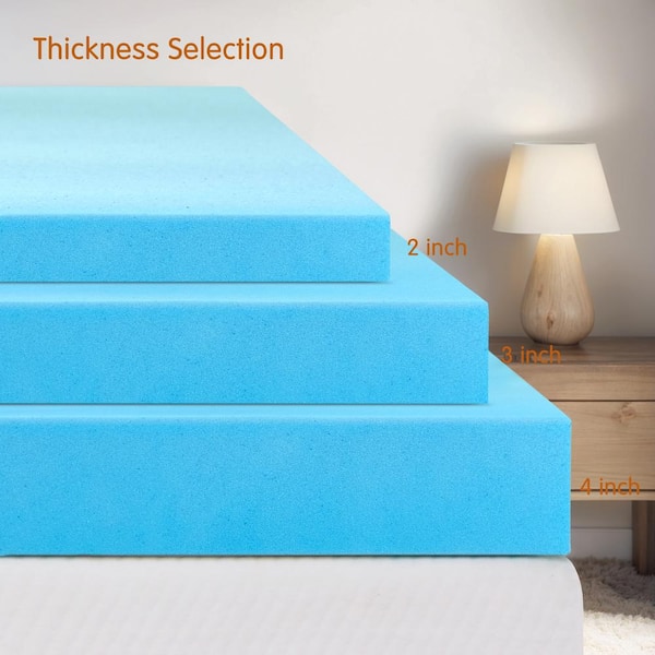 SUBRTEX Medium 4 in Twin Gel Memory Foam Mattress Topper, High-Density Memory Foam SBTMT-L40T