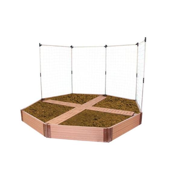 Unbranded Frame-It-All Hexagon Raised Garden Bed with Decking Tiles and Veggie Wall Cross Pattern-DISCONTINUED