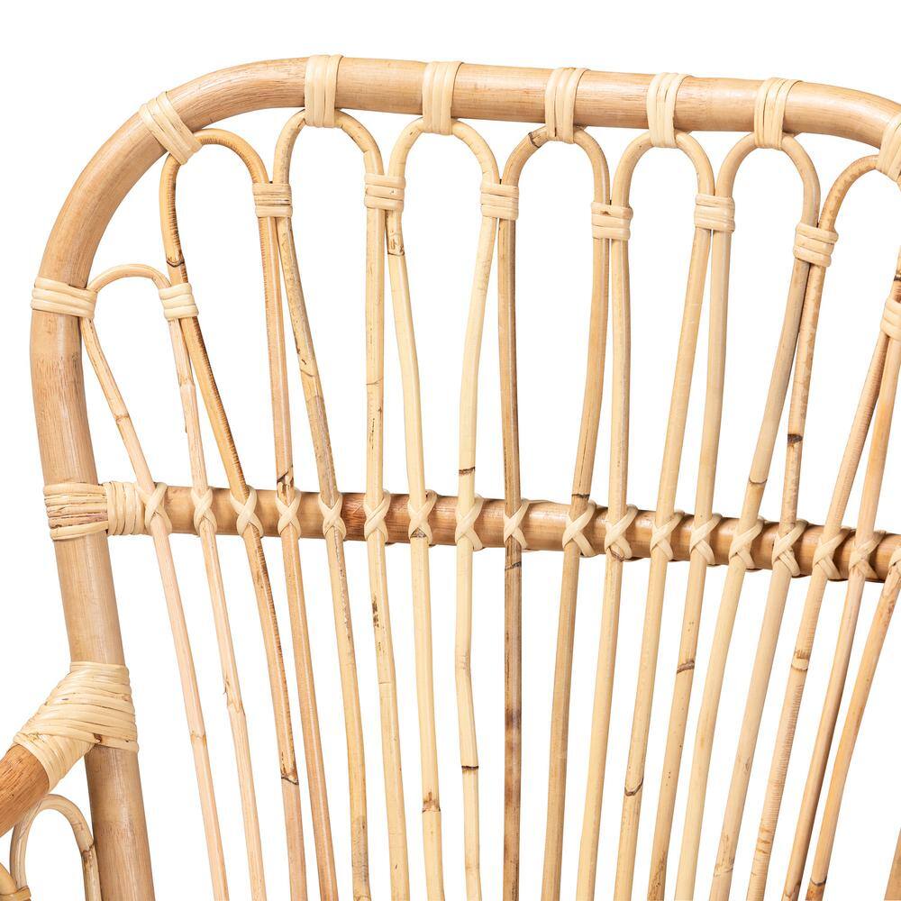 Handcrafted White Rattan Spindle Accent Chair