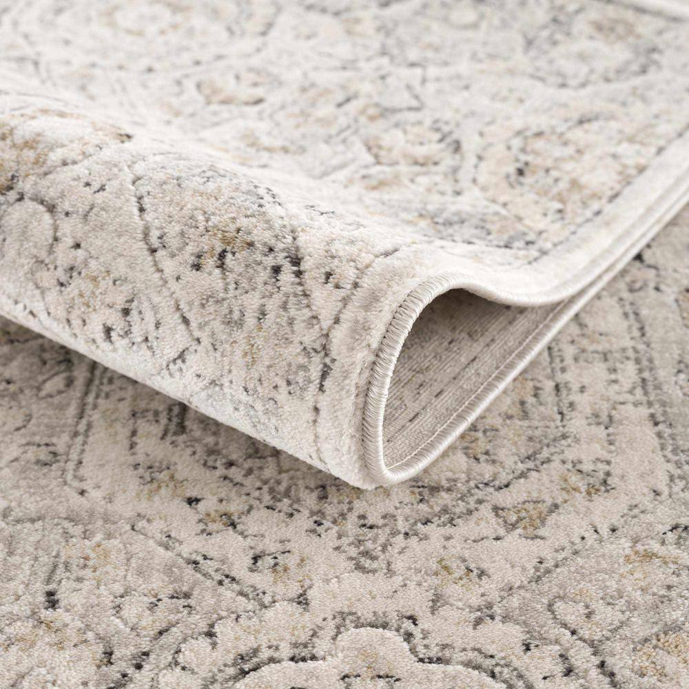 Parkerfield Beige and Black Medium Pile Rectangular Area Rug