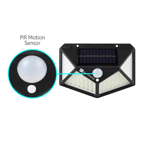 DARTWOOD Outdoor Solar Lights with Motion Sensor - LED 450 Lumens Bright Wall Spotlight for Gardens Porches Patios Pack) 4895230304846 - The Home Depot