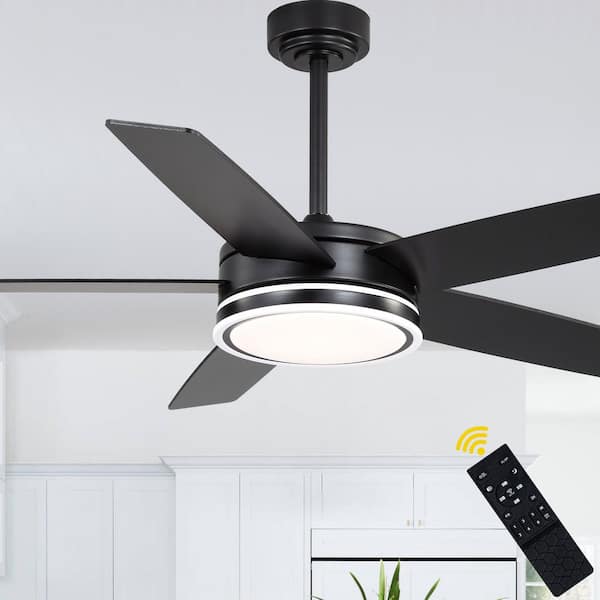 Onyx 52 in. Indoor Stylish Reversible Dimmable Caged Ceiling Fan with LED Light and Remote