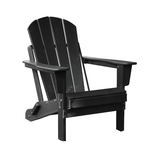 Polydun Black High-Eco Recycled Plastic Morden Adirondack Chair
