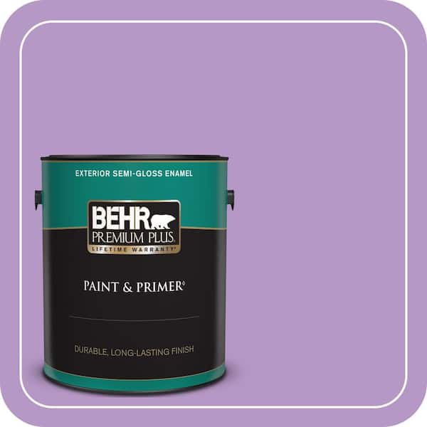 BEHR PREMIUM PLUS 1 gal. #660B-5 Atlantic Tulip Semi-Gloss Enamel Exterior Paint & Primer