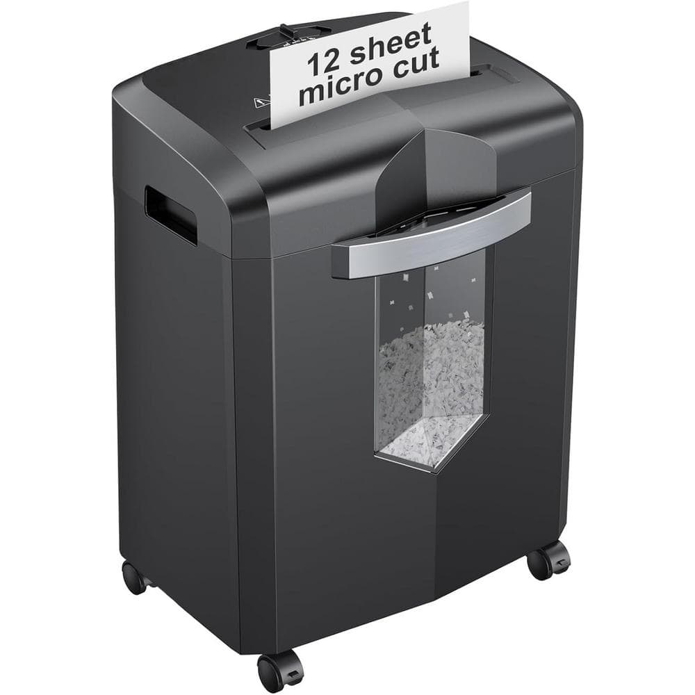 12-Sheet Micro Cut Paper Shredder for CD, Credit Card, Mails, Staple, Clip 