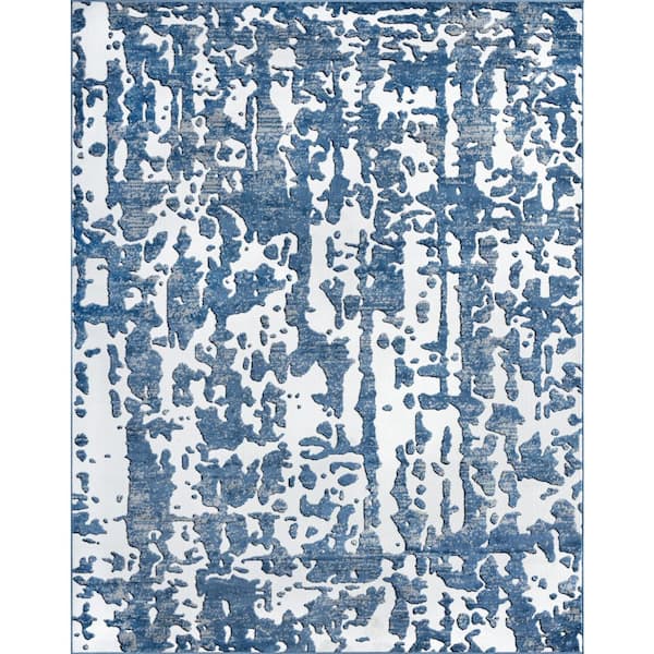 Tayse Rugs Wyatt Abstract Blue 5 ft. x 8 ft. Indoor Area Rug