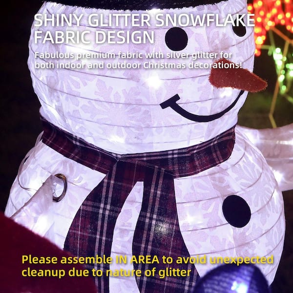 47.5 in. 3-Piece Outdoor Christmas Decoration Pop-Up Snowman Family Set with Cool White LEDs