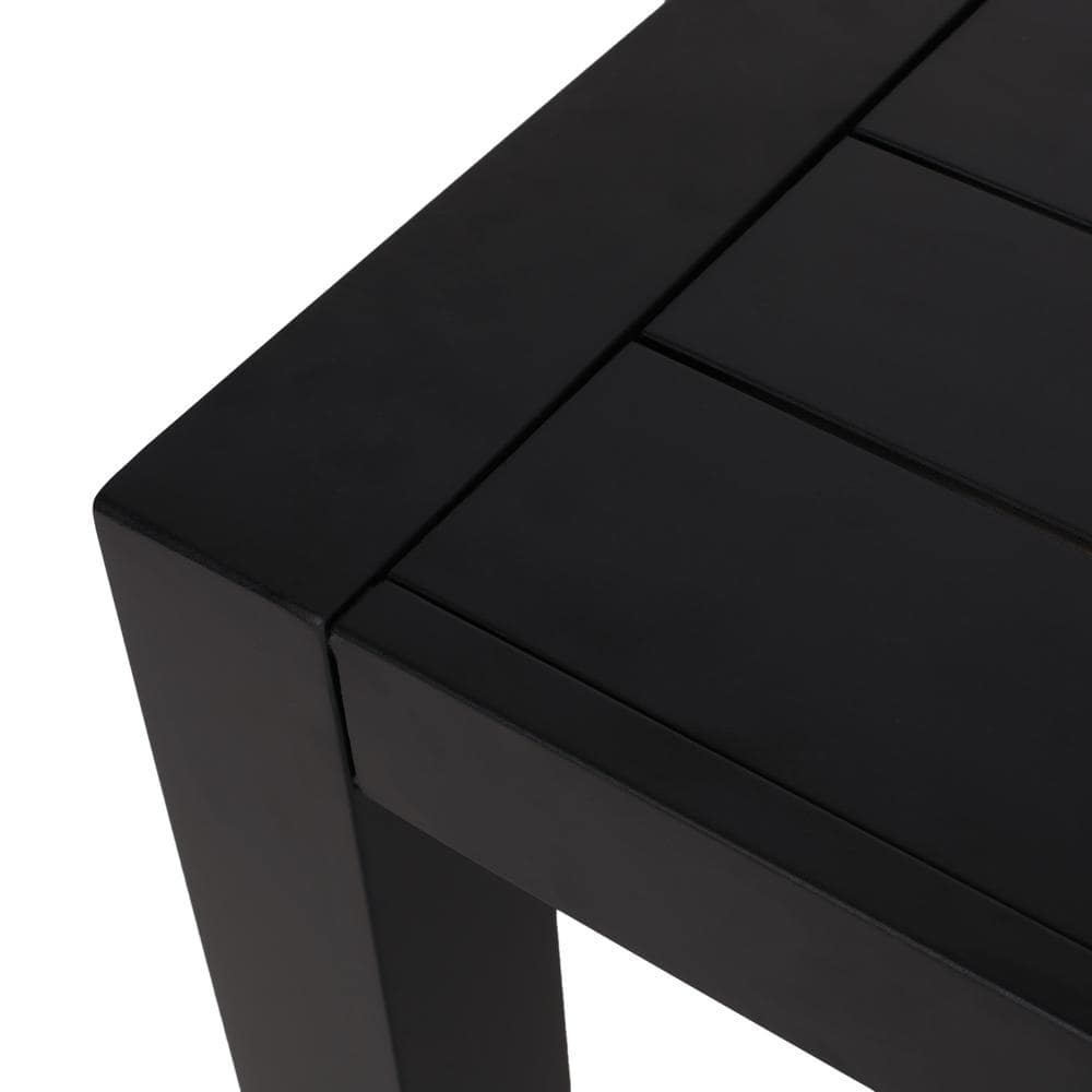 Black Aluminum Rectangular Outdoor Dining Table, 70"