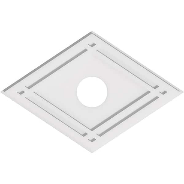 Ekena Millwork 30 in. W x 20 in. H x 5 in. ID x 1 in. P Diamond Architectural Grade PVC Contemporary Ceiling Medallion