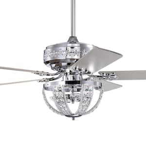 Santana 52 in. 3-Light Indoor Polished Chrome Finish Ceiling Fan with Light Kit