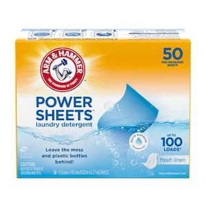 Fresh Linen, Power Laundry Detergent Sheets, 50-count