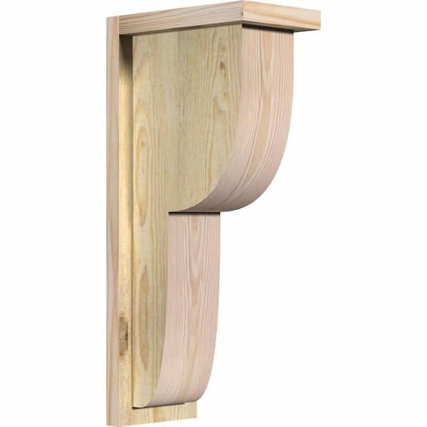 Ekena Millwork 6 in. x 10 in. x 22 in. Douglas Fir Crestline Rough Sawn Corbel with Backplate
