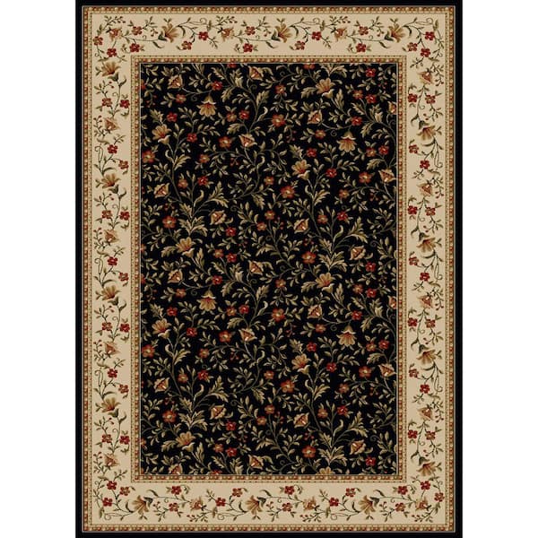 Unbranded Como Black 3 ft. x 5 ft. Traditional Floral Area Rug