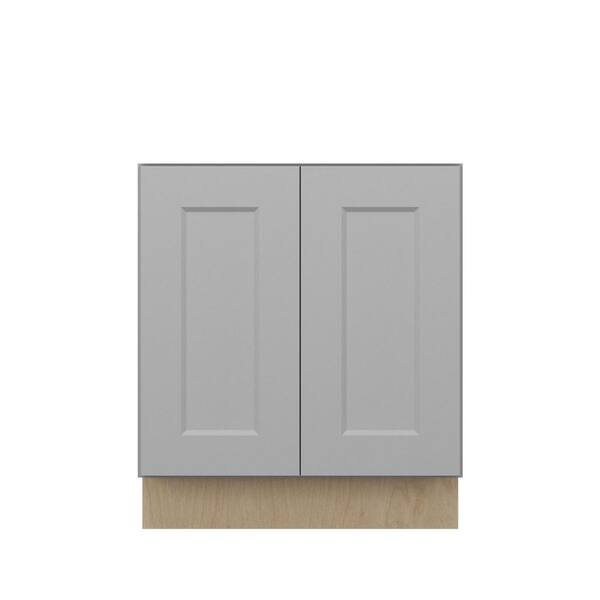 Unbranded Cumberland Recessed 27 in. W x 34.5 in. H x 24 in. D Plywood Assembled Full Height Door Base Cabinet in Painted Stratus