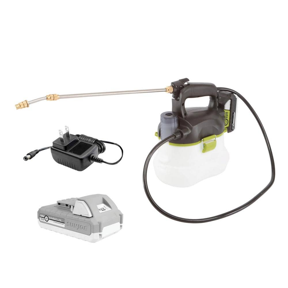 Sun Joe 24V-GS-LTW 24-Volt iON+ Multi-Purpose Chemical Sprayer Kit  W/ 1.3-Ah Battery & Charger