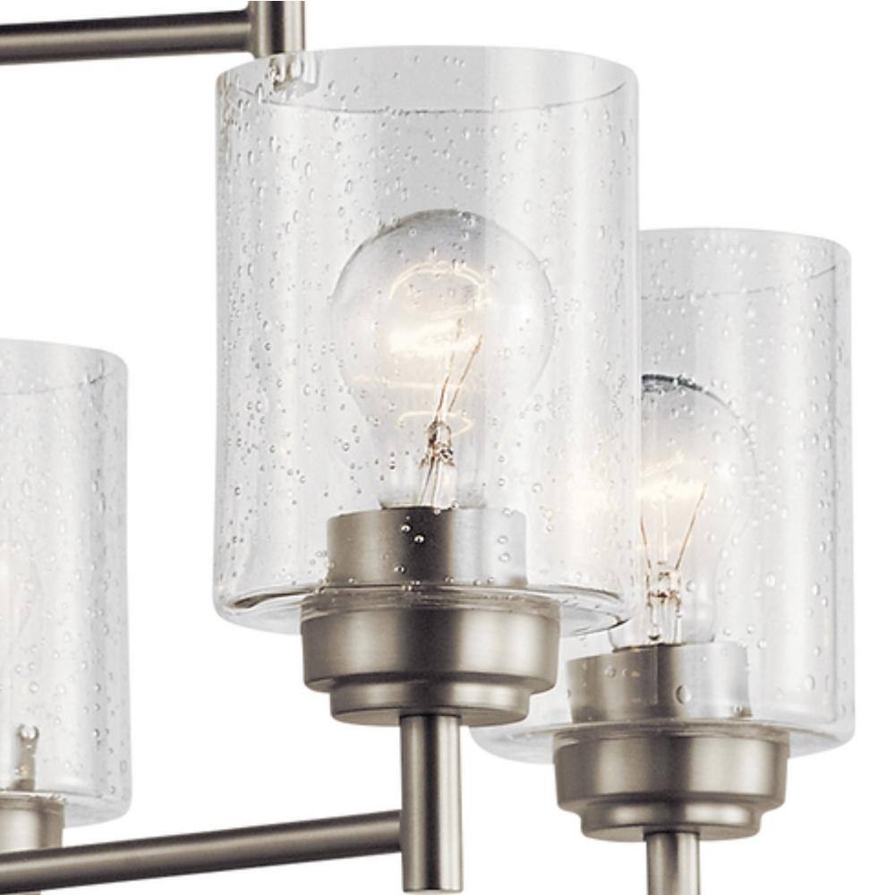 Winslow Transitional 9-Light Black & Nickel Chandelier with Clear Glass
