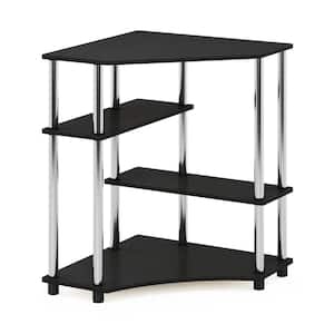 31 in. Corner Americano/Stainless Steel Computer Desk with Open Storage