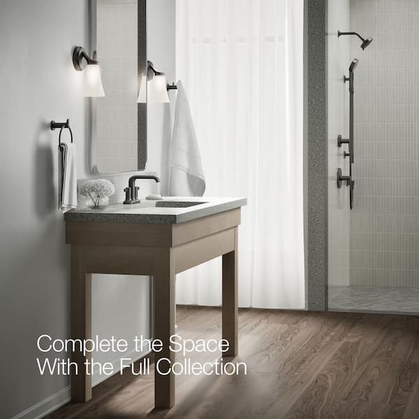 KOHLER Ashan 4 in. Centerset 2-Handle Bathroom Faucet in Matte Black