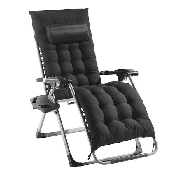 Zero Gravity Chair 26 in. Heavy-Duty Recliner, 500 lbs. Capacity, Adjustable 90-170°, Removable Cushion